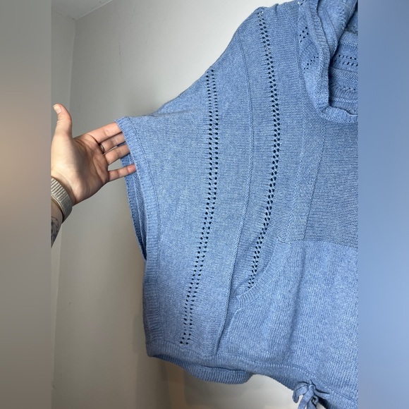 27 Miles Malibu Cowl-neck Cashmere Blend Crochete Poncho Sz XS/S - Picture 3 of 7